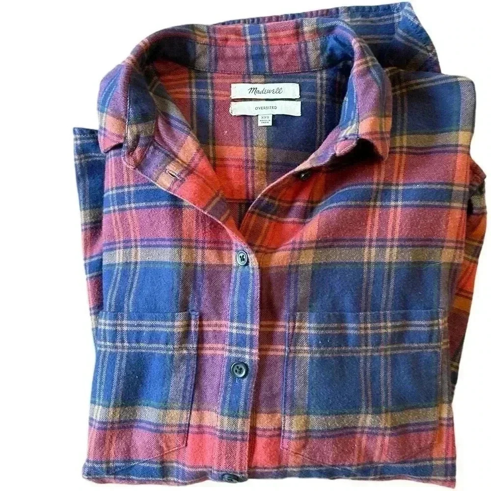 Madewell Women’s XXS Oversized Flannel Shirt - Picture 5 of 7